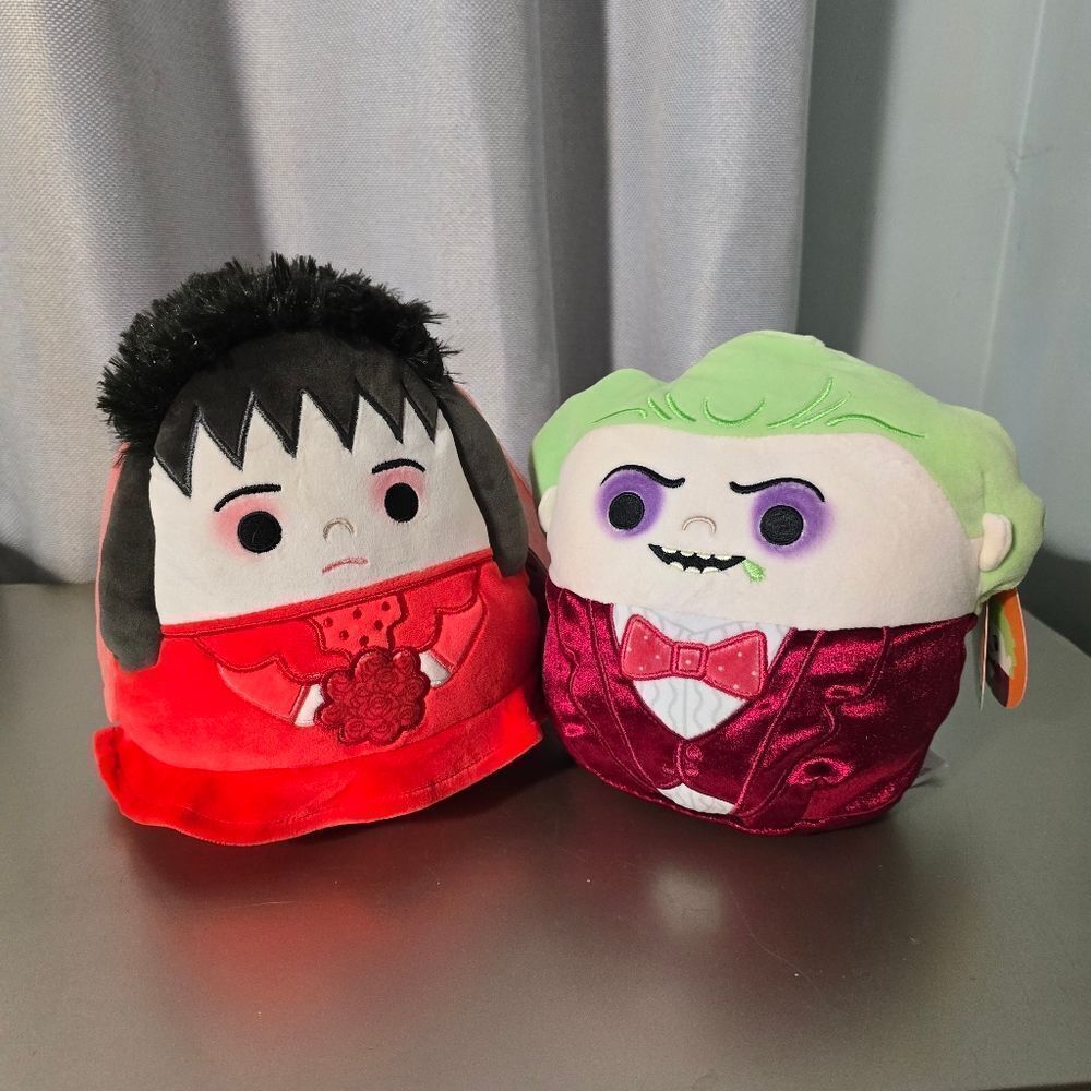 New Squishmallows 8" Beetlejuice & Bride Lydia Plush Set, kid's adult's toys